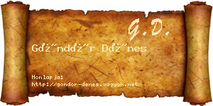 Göndör Dénes névjegykártya